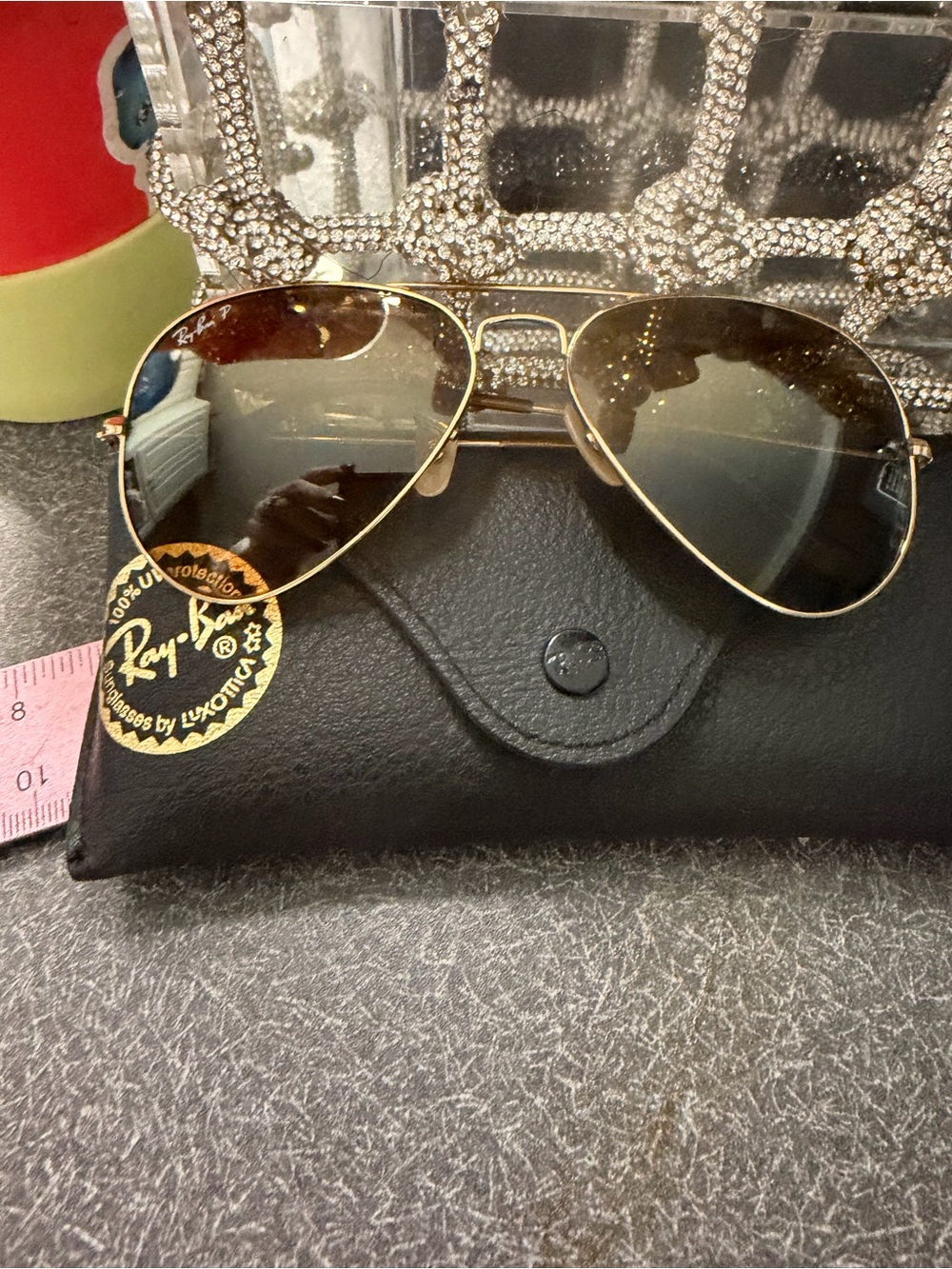 Ray-Ban Gold Frame Sunglasses with Brown Gradient Lenses